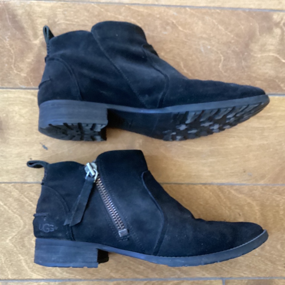 UGG black suede ankle boots